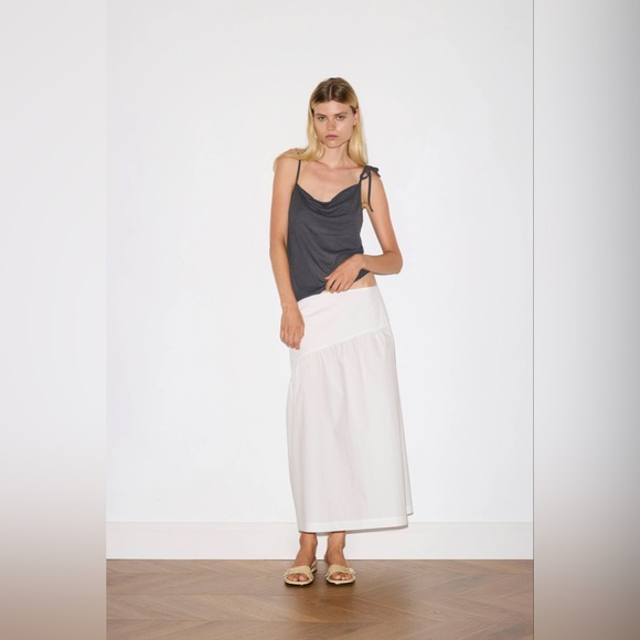 DEIJI Studios Angle Skirt White Summer Asymmetrical